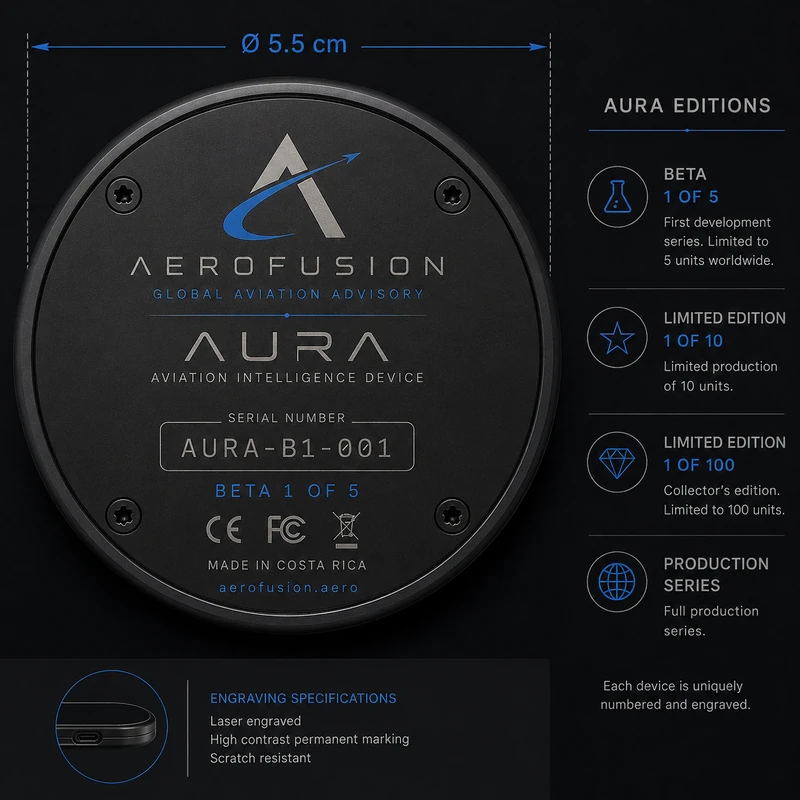 AURA Limited Edition — Black back plate with serial number
